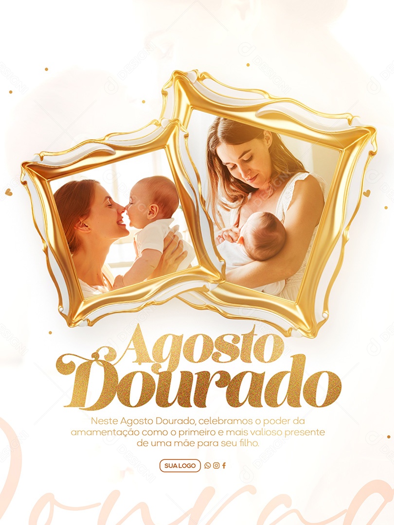 Agosto Dourado Social Media PSD Editável