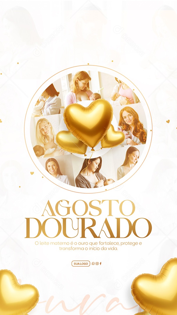 Story Agosto Dourado Social Media PSD Editável