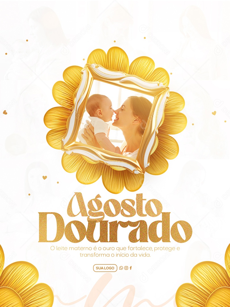 Agosto Dourado Social Media PSD Editável