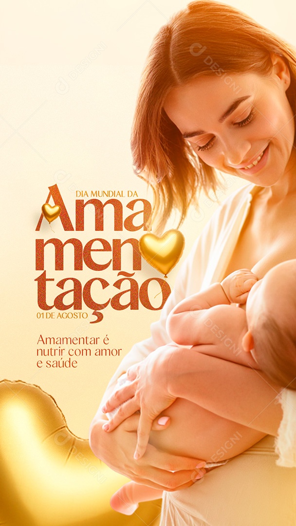 Story Dia Mundial da Amamentação 1 de Agosto Social Media PSD Editável