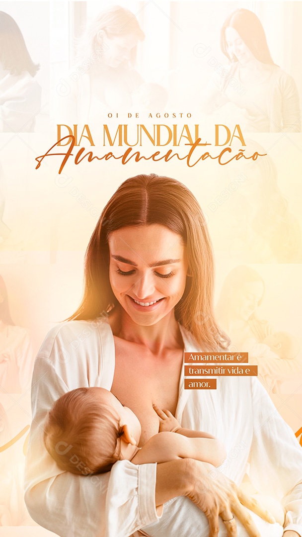 Story Dia Mundial da Amamentação 1 de Agosto Social Media PSD Editável