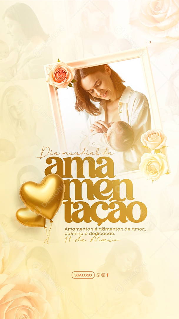 Story Dia Mundial da Amamentação 1 de Agosto Social Media PSD Editável