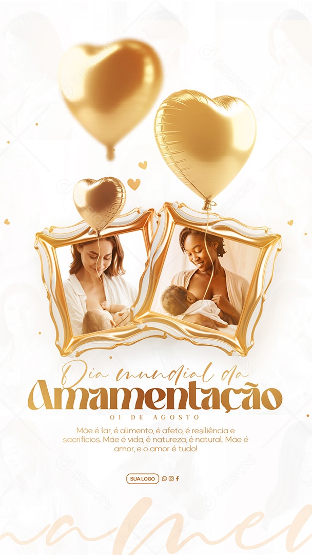 Story Dia Mundial da Amamentação 1 de Agosto Social Media PSD Editável