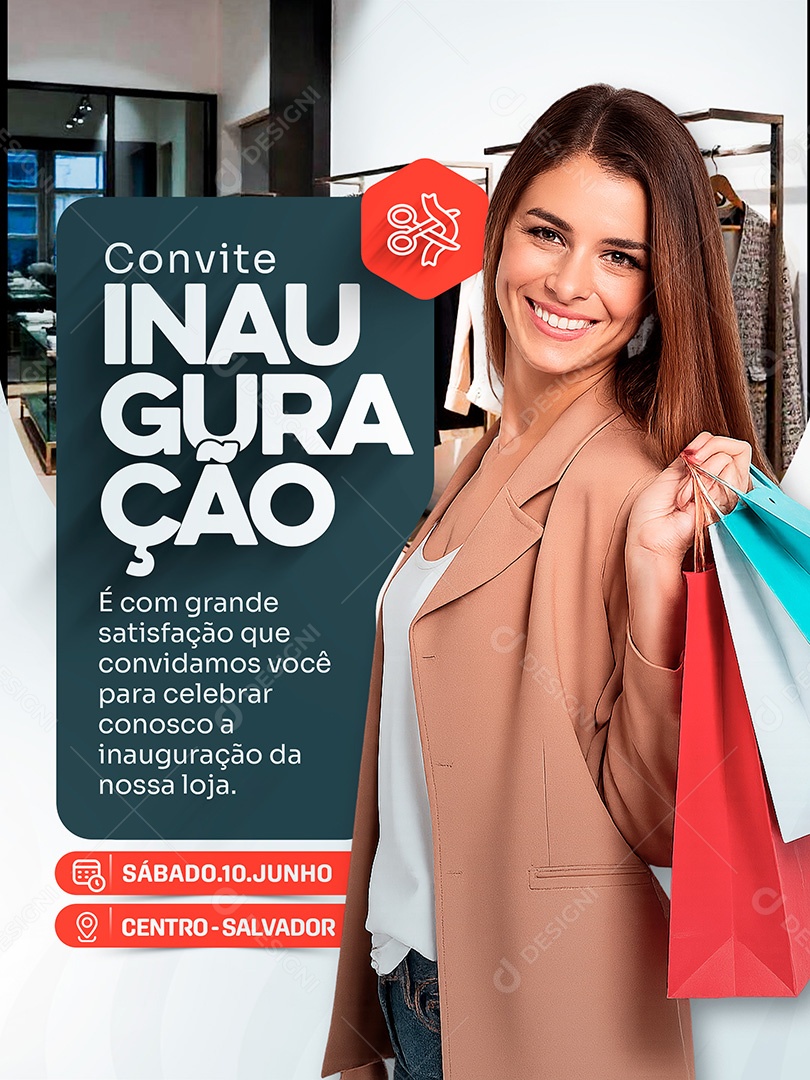 Convite de Inauguração Social Media PSD Editável