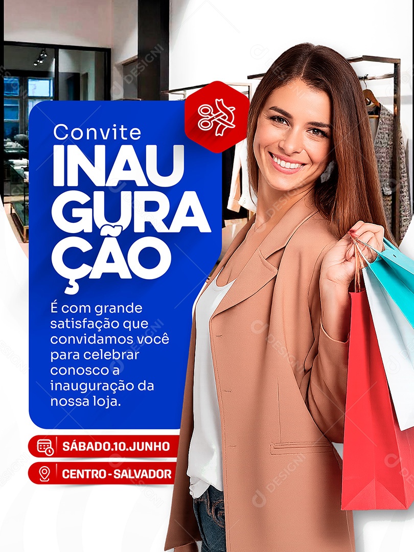 Convite de Inauguração Social Media PSD Editável