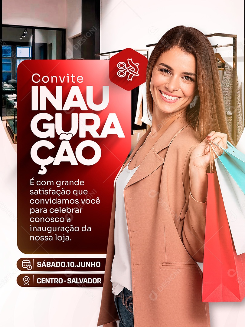 Convite de Inauguração Social Media PSD Editável