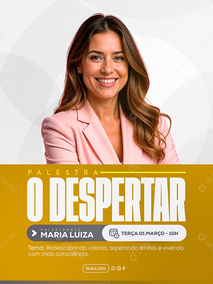 Palestra o Respeitar Social Media PSD Editável