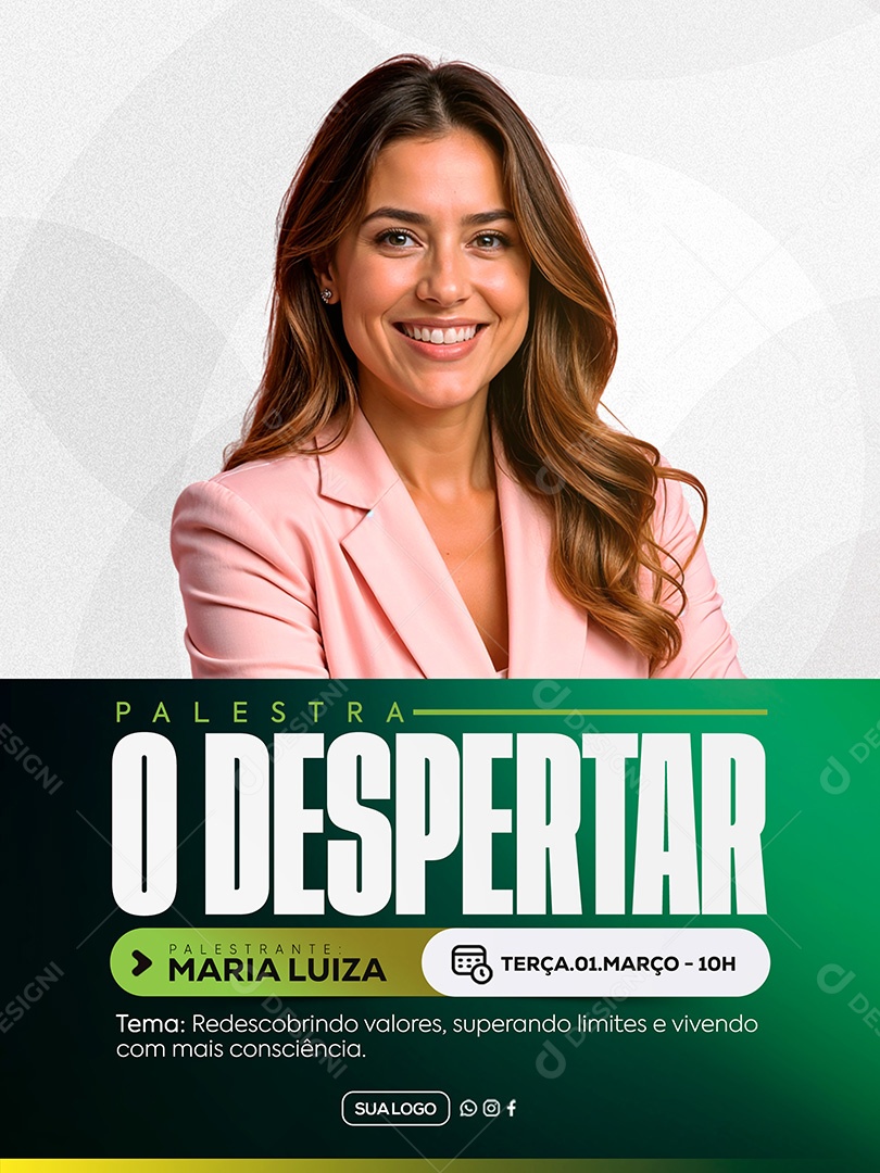 Palestra o Respeitar Social Media PSD Editável