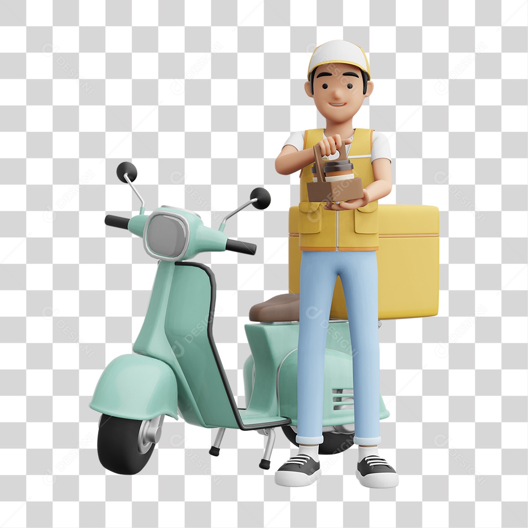 Personagem Entregador Delivery PNG Transparente
