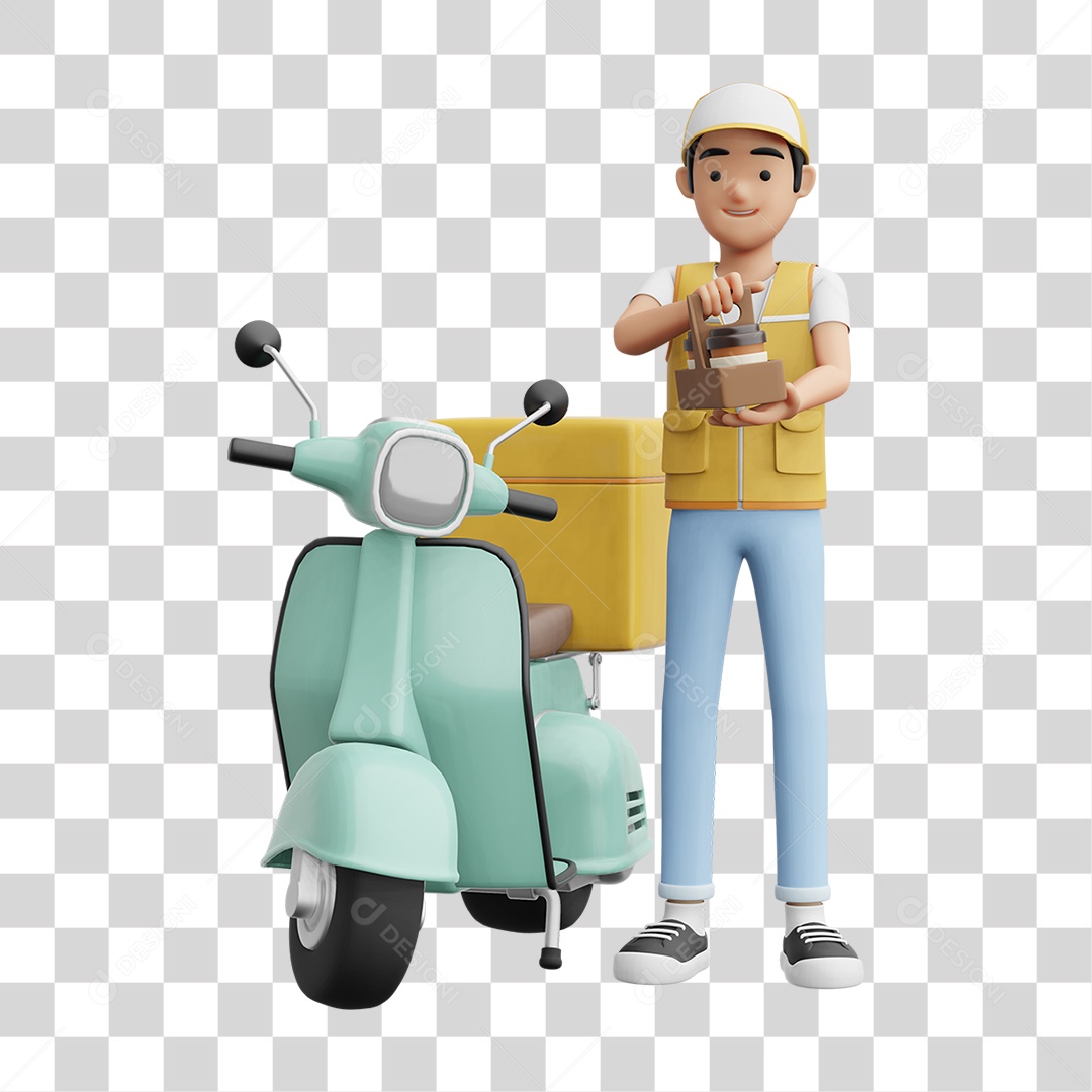 Personagem Entregador Delivery PNG Transparente