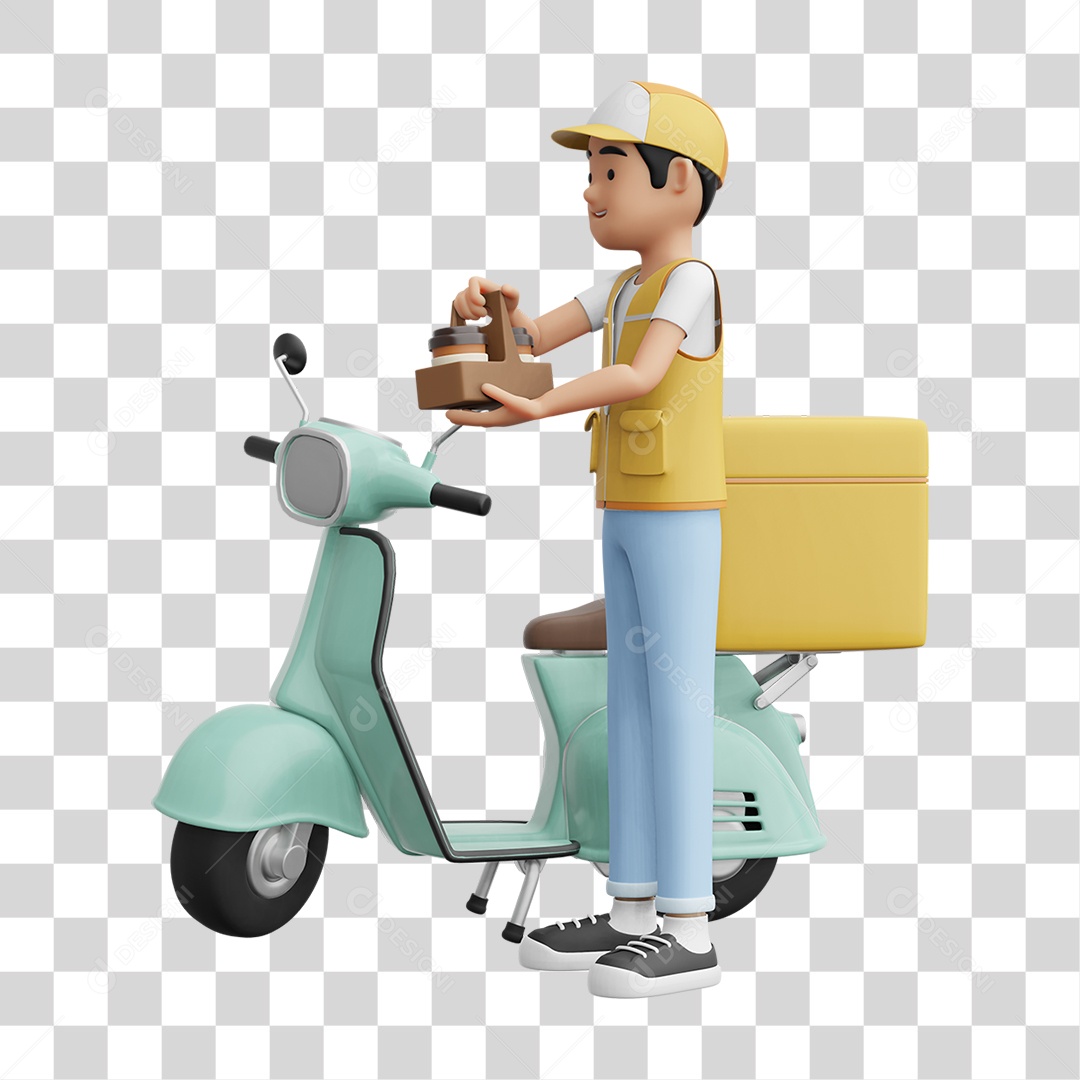 Personagem Entregador Delivery PNG Transparente
