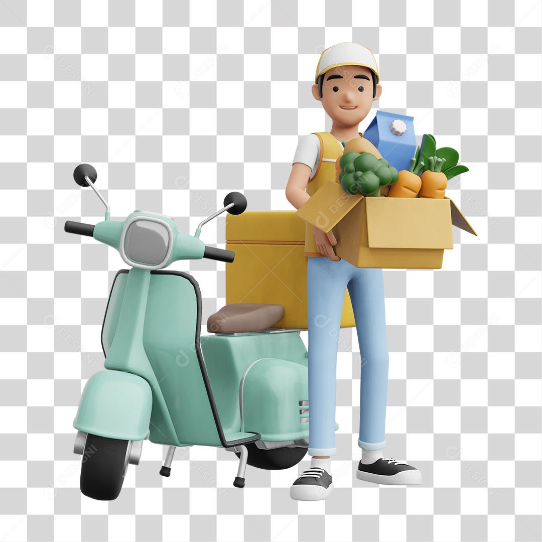Personagem Entregador Delivery PNG Transparente