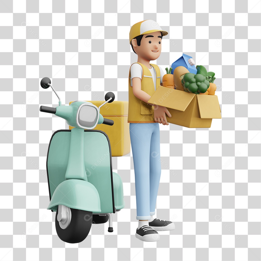 Personagem Entregador Delivery PNG Transparente