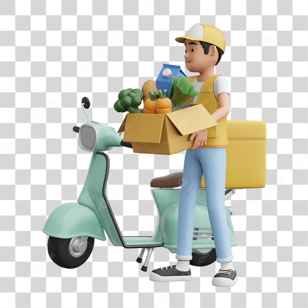 Personagem Entregador Delivery PNG Transparente