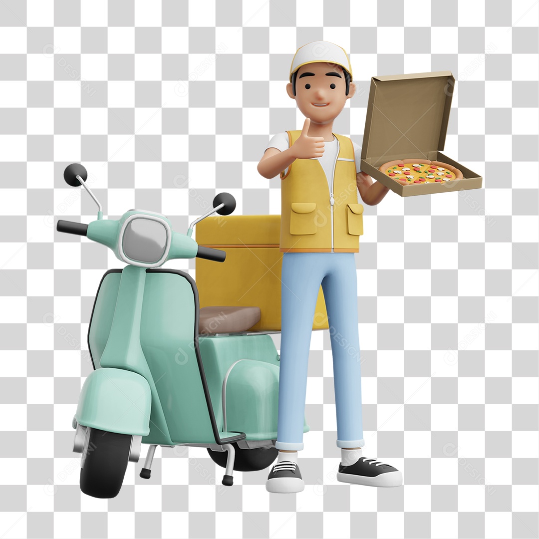 Personagem Entregador Delivery PNG Transparente