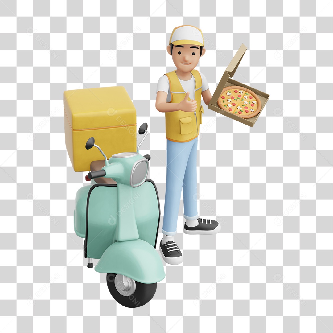 Personagem Entregador Delivery PNG Transparente