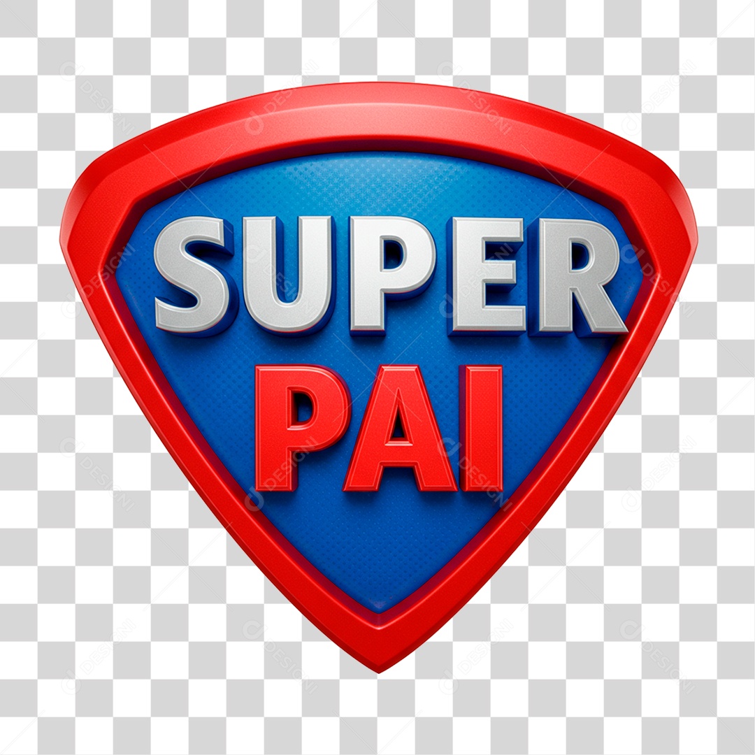 Selo 3D Super Pai PNG Transparente