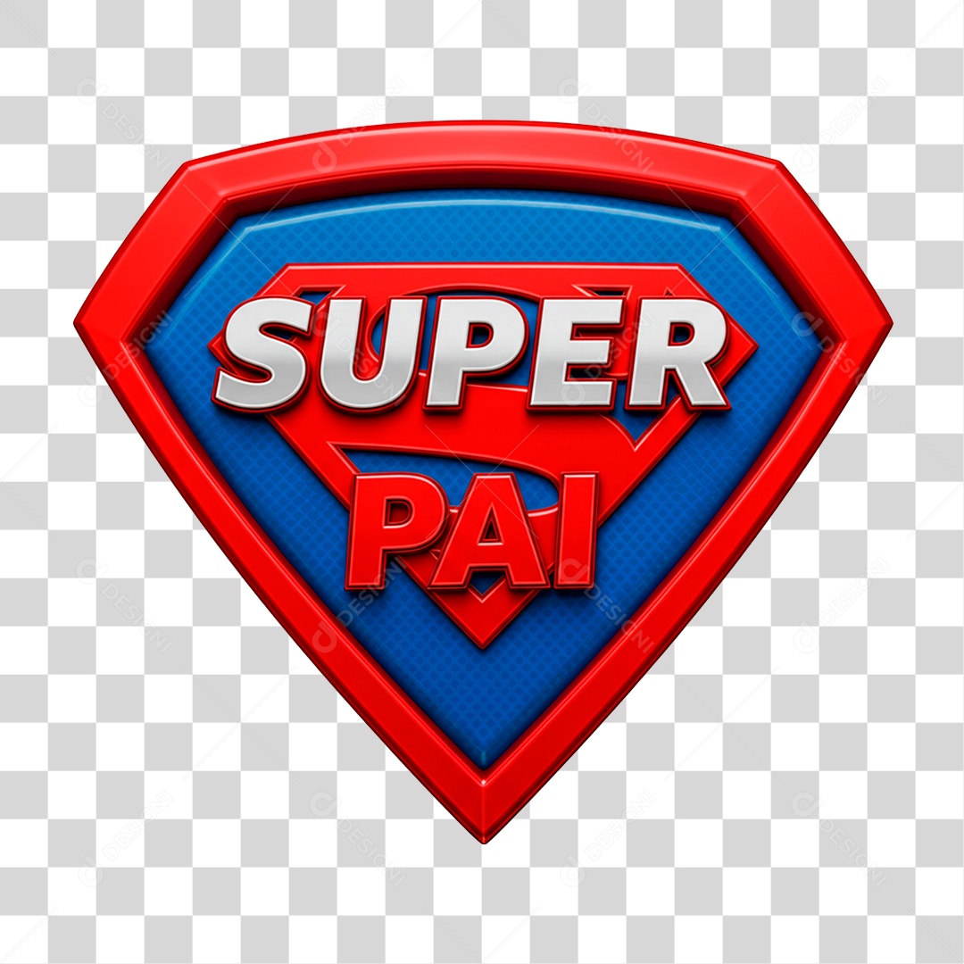 Selo 3D Super Pai PNG Transparente