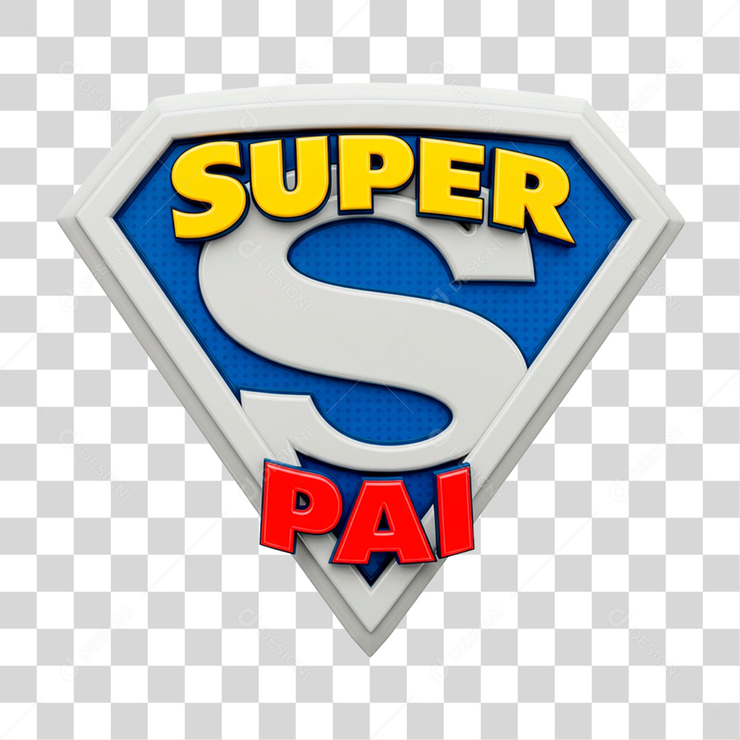 Selo 3D Super Pai PNG Transparente