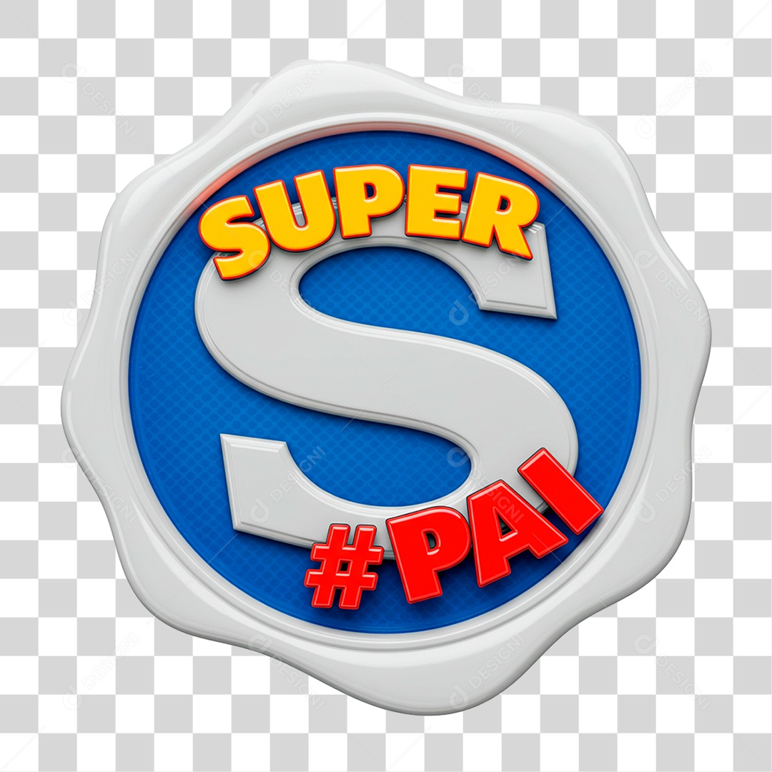 Selo 3D Super Pai PNG Transparente