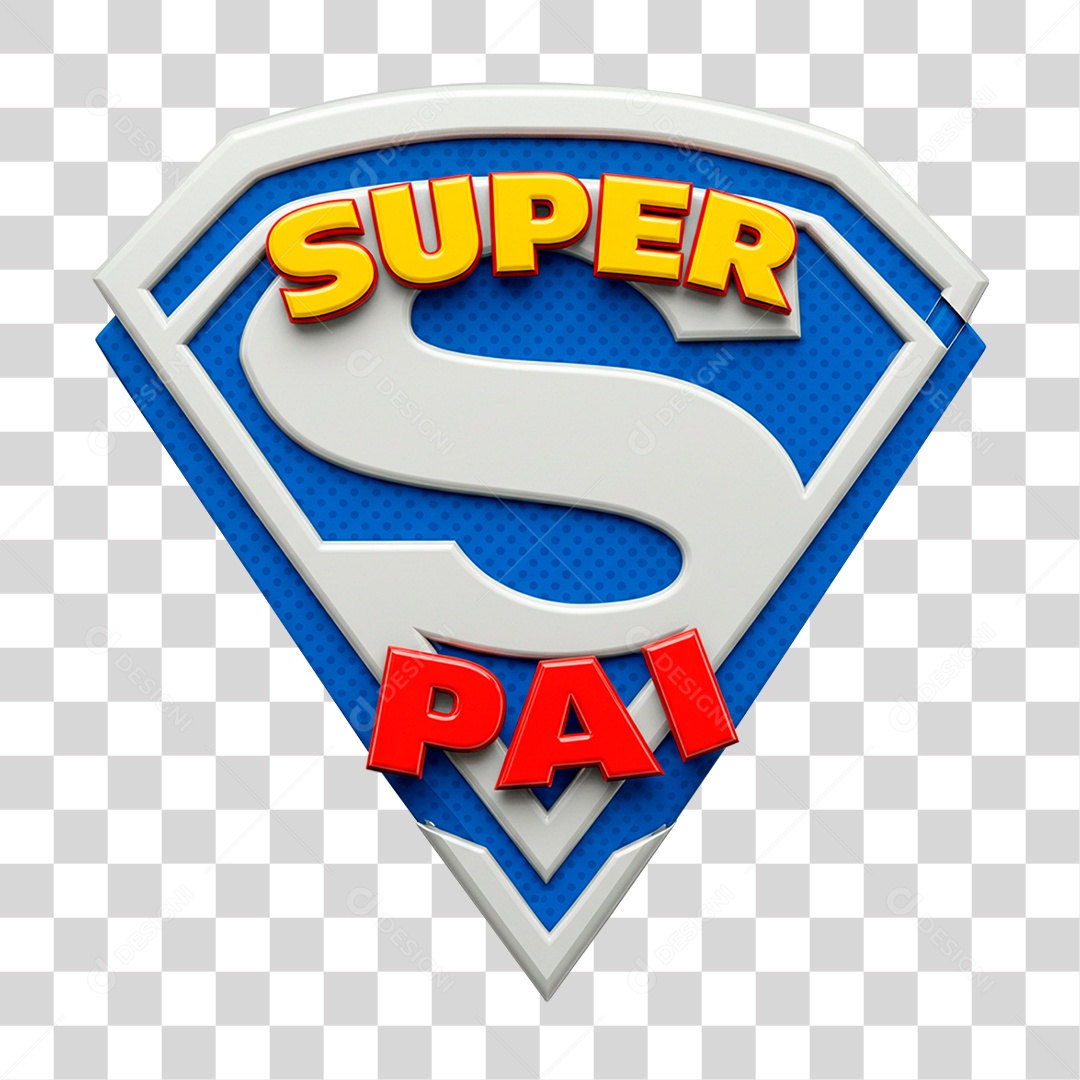 Selo 3D Super Pai PNG Transparente