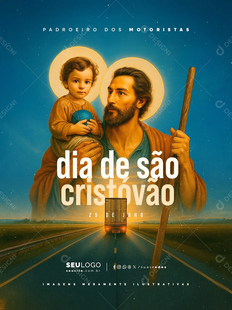 Dia de São Cristóvão 25 de Julho Social Media PSD Editável
