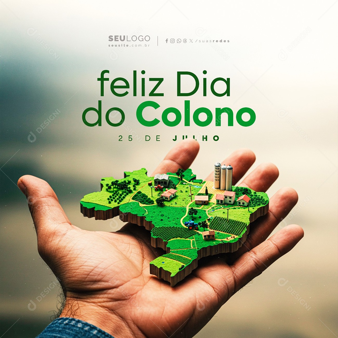 Feliz Dia do Colono 25 De Julho Social Media PSD Editável