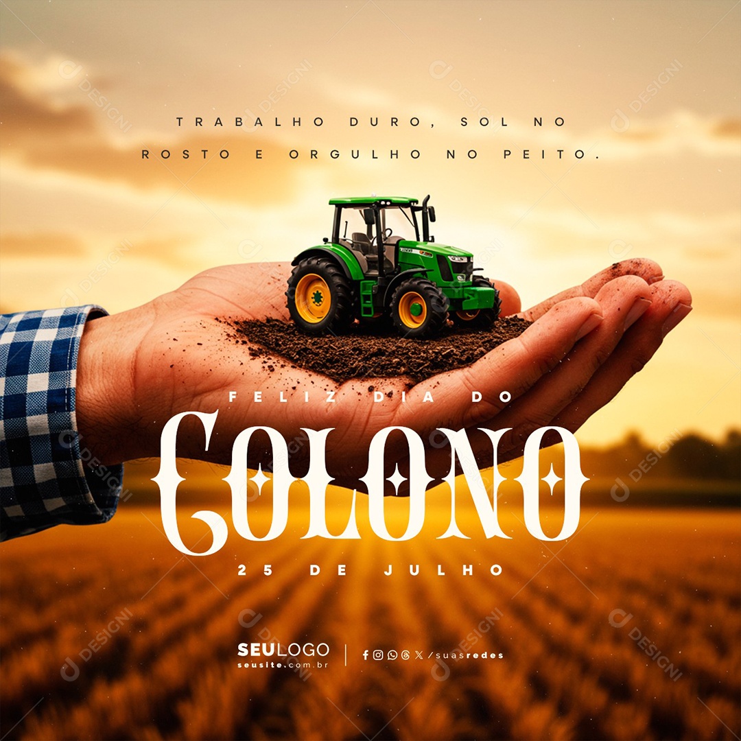 Feliz Dia do Colono 25 De Julho Social Media PSD Editável