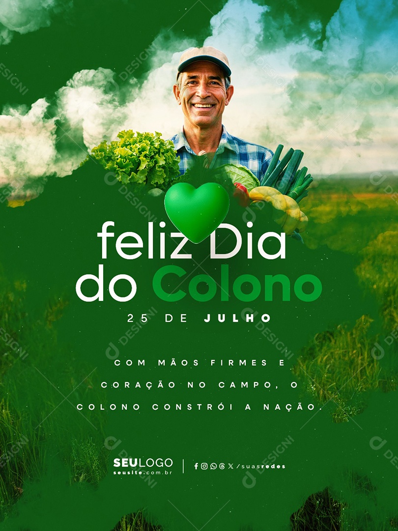 Feliz Dia do Colono 25 De Julho Social Media PSD Editável