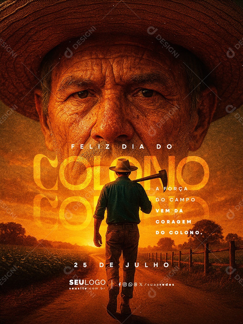Feliz Dia do Colono 25 De Julho Social Media PSD Editável