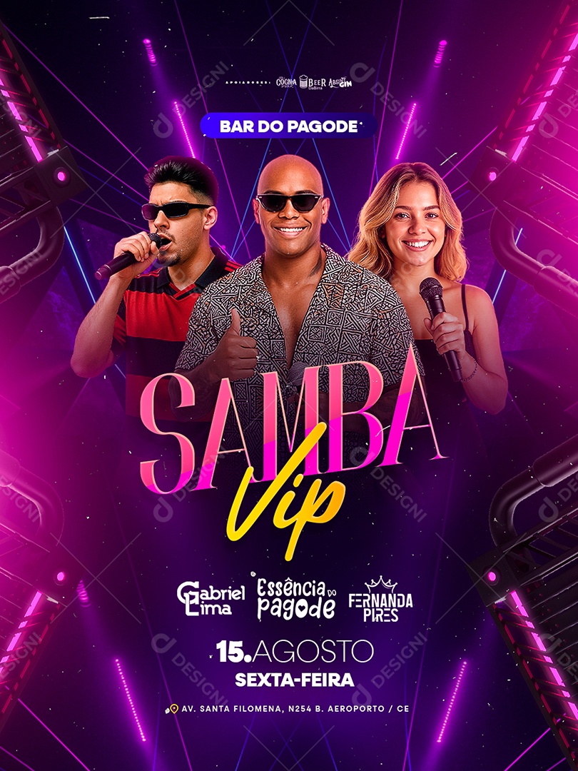 Flyer Samba Vip Social Media PSD Editável