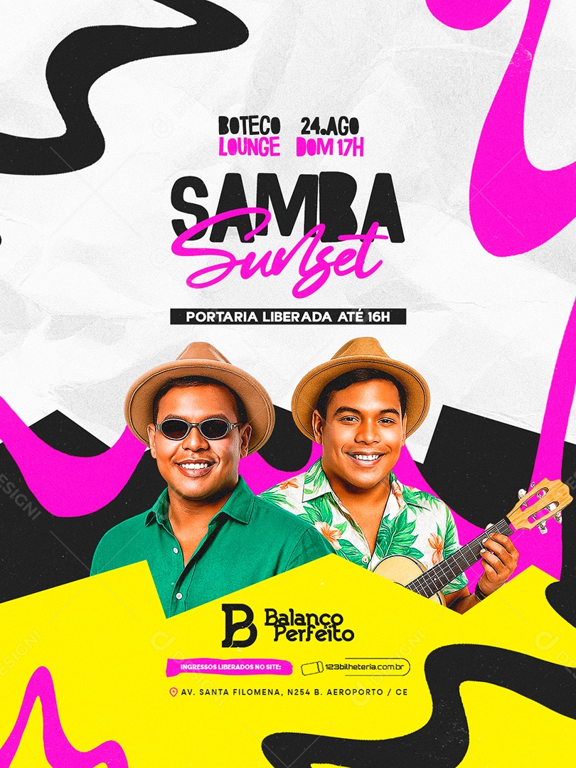 Flyer Samba Sunset Social Media PSD Editável