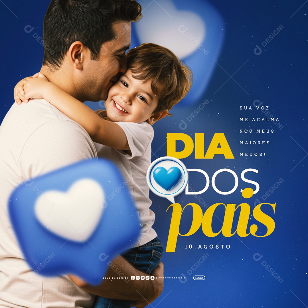 Dia dos Pais 10 de Agosto Social Media PSD Editável