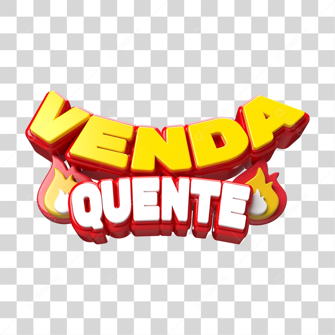 Texto 3D Venda Quente PNG Transparente