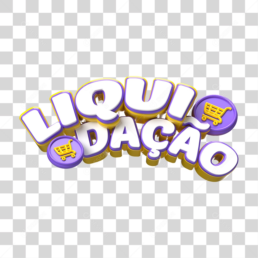 Texto 3D Liquidação PNG Transparente