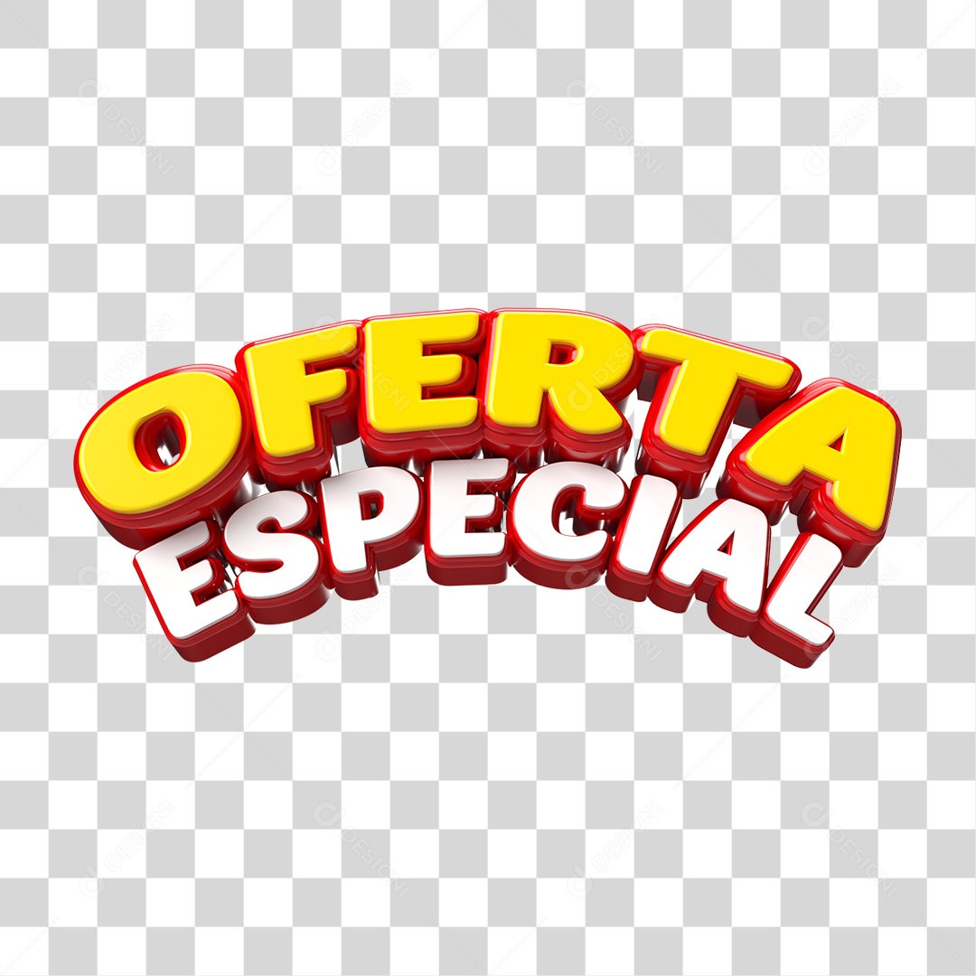 Texto 3D Oferta Especial PNG Transparente