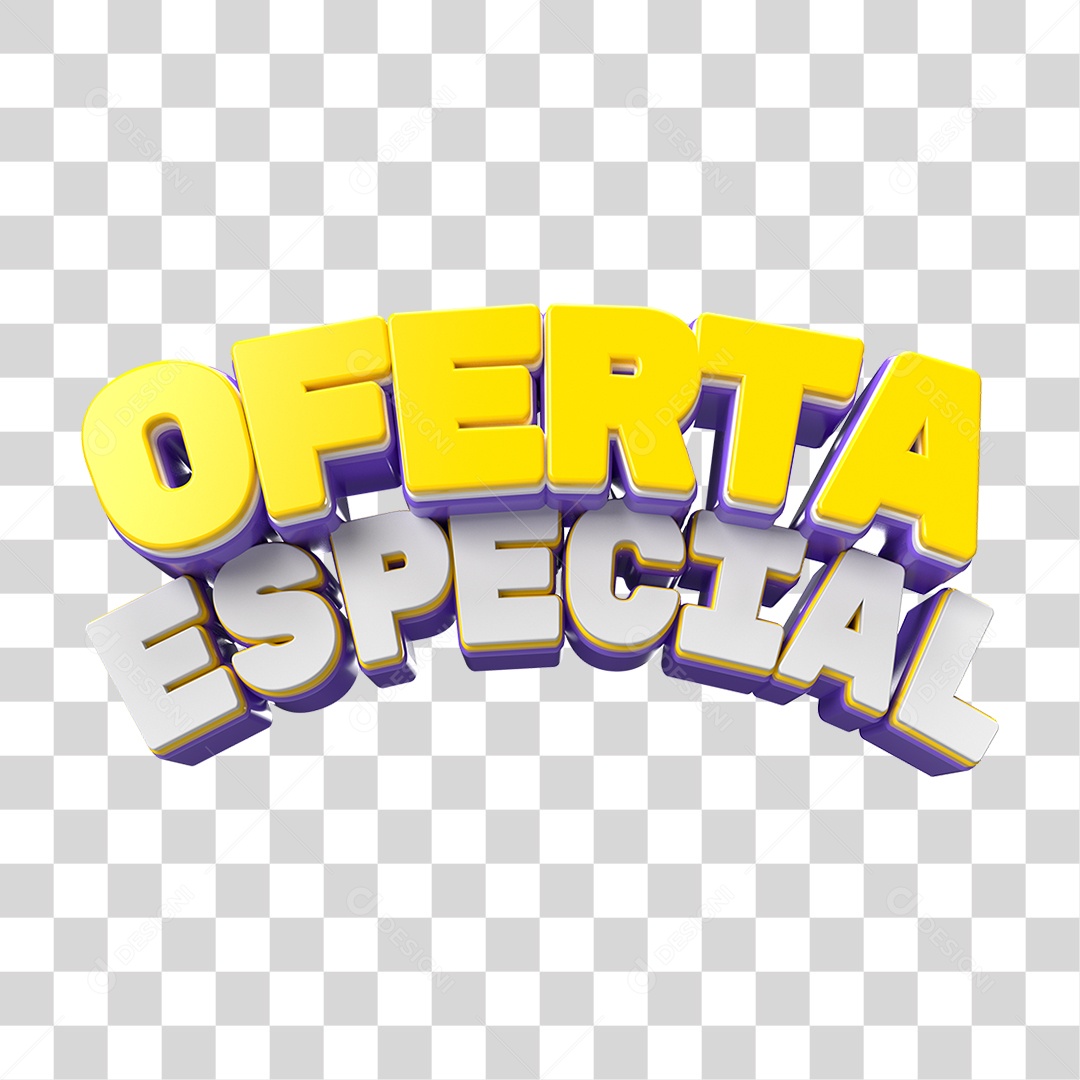 Texto 3D Oferta Especial PNG Transparente