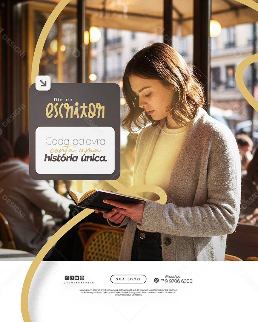 Dia do Escritor Social Media PSD Editável