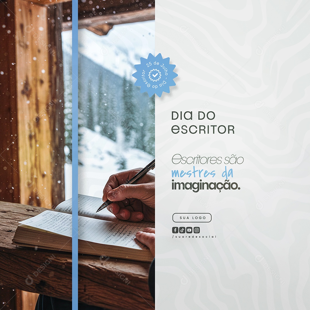Dia do Escritor Social Media PSD Editável