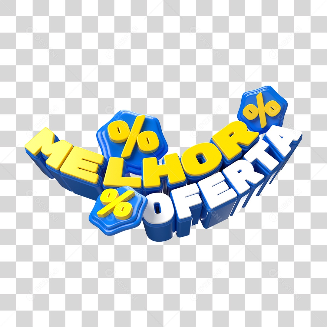 Texto 3D Melhor Oferta PNG Transparente