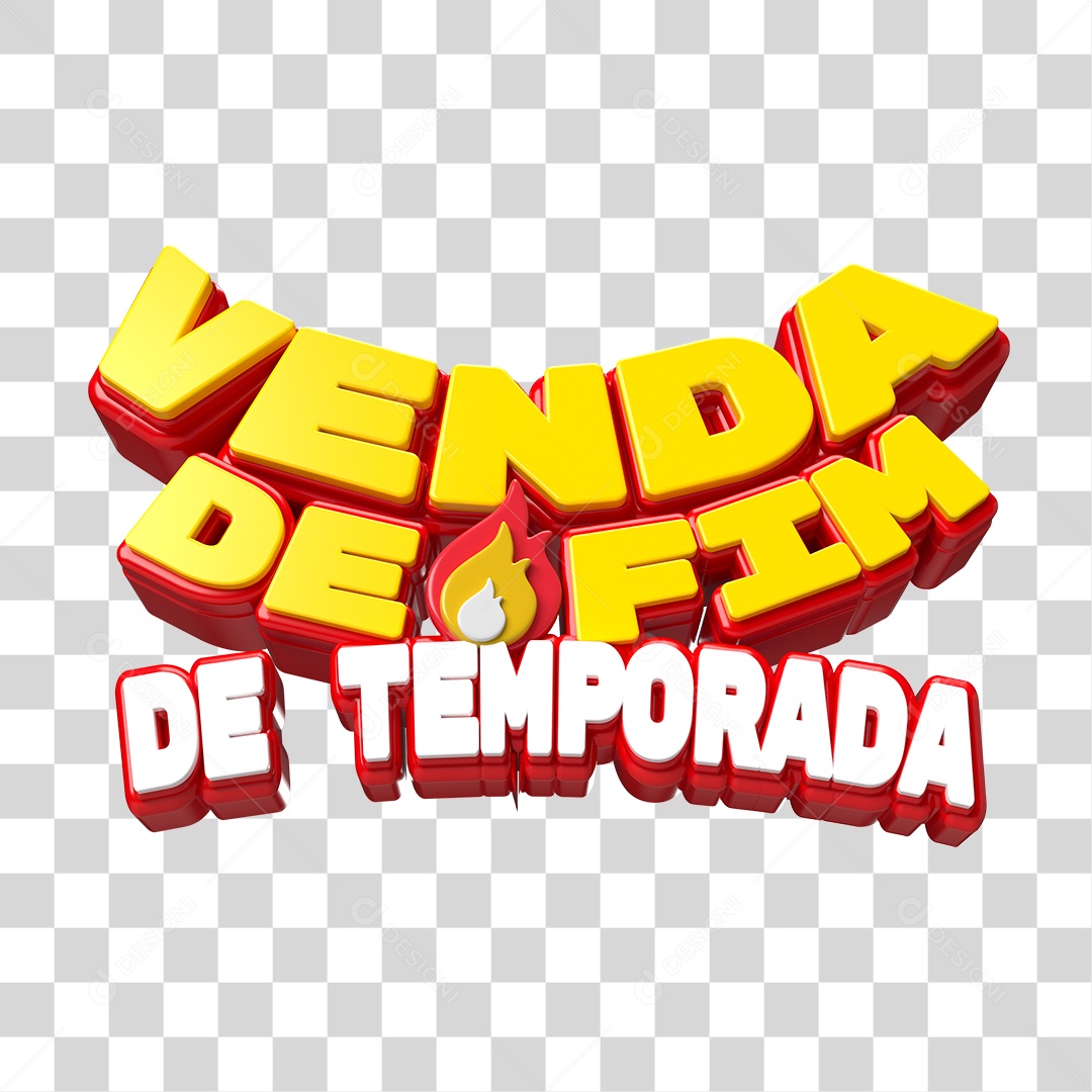 Texto 3D Venda de Fim de Temporada PNG Transparente