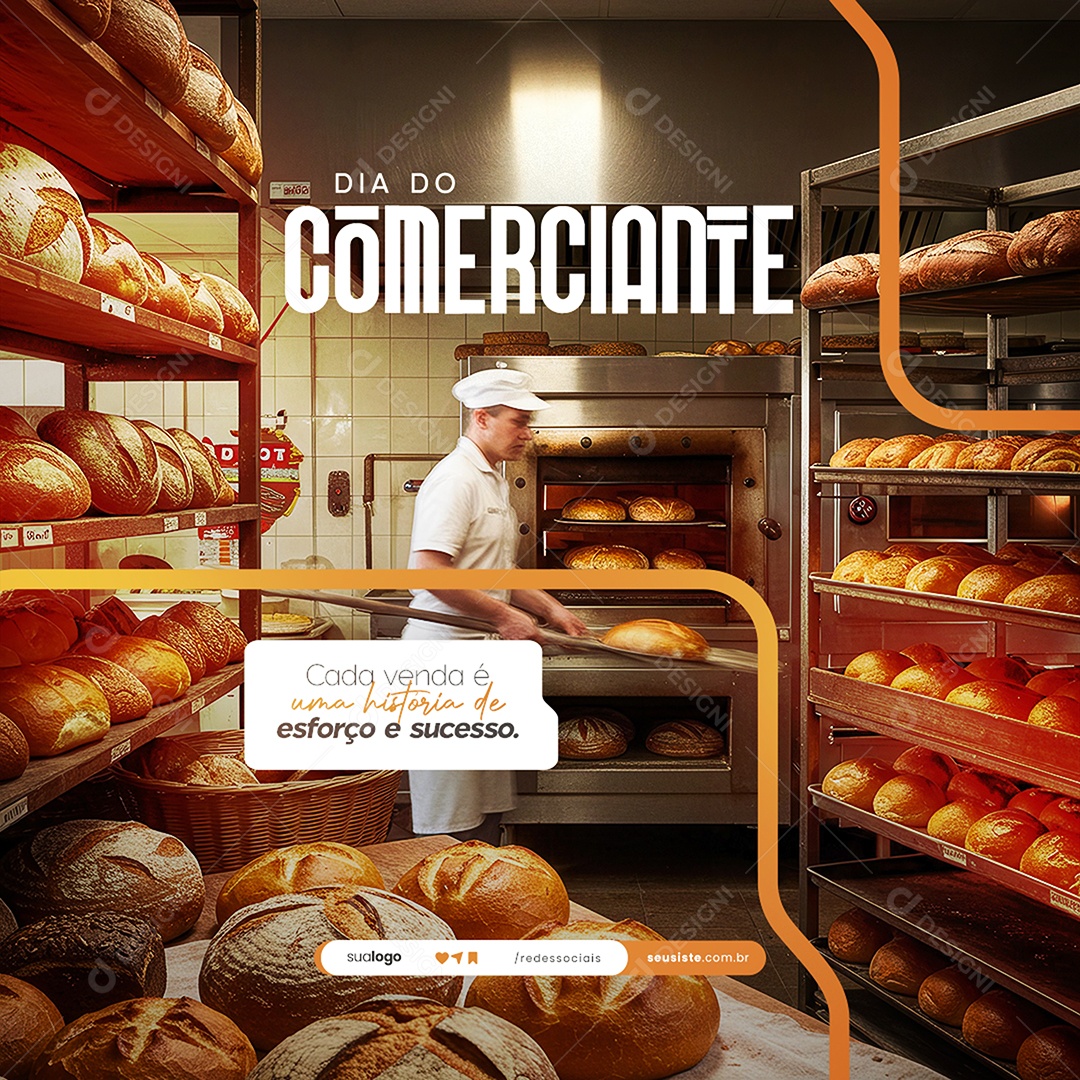 Dia do Comerciante 16 De Julho Social Media PSD Editável