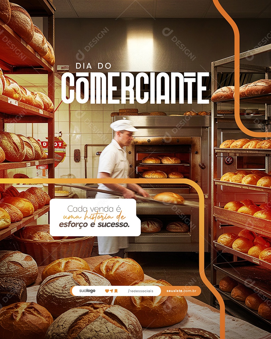 Dia do Comerciante 16 De Julho Social Media PSD Editável