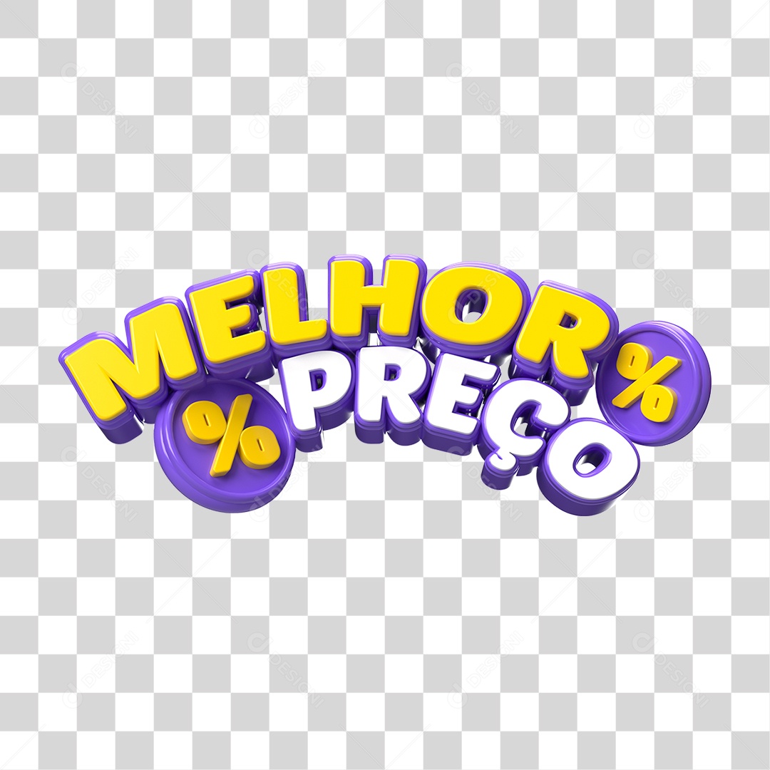 Texto 3D Melhor Preço PNG Transparente