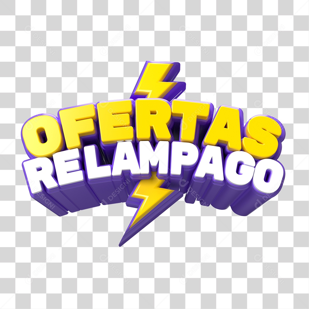 Texto 3D Ofertas Relâmpago PNG Transparente