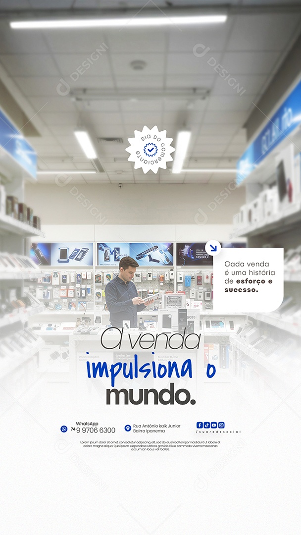 Story Dia do Comerciante A Venda Impulsiona o Mundo Social Media PSD Editável