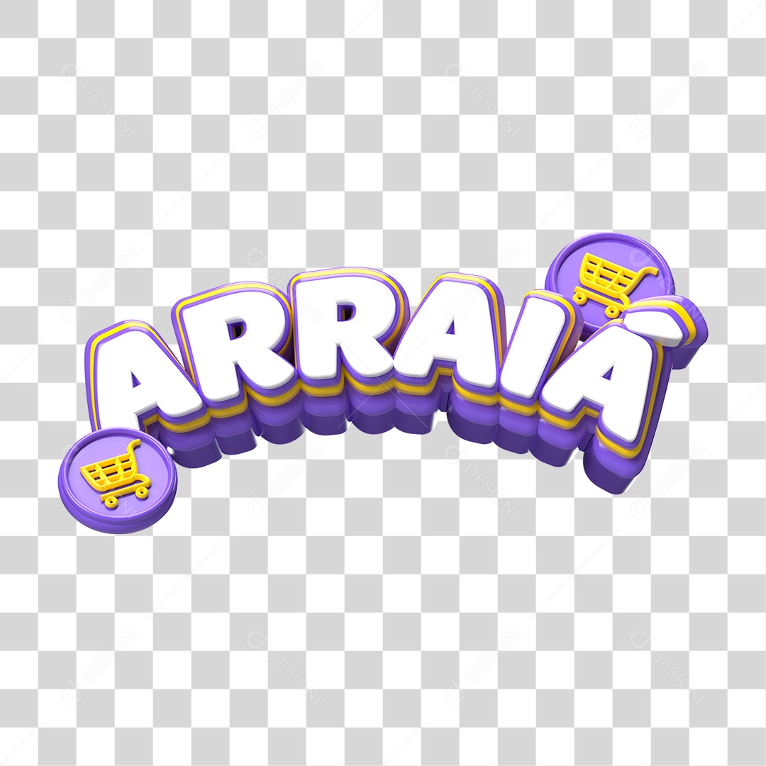 Texto 3D Arraiá PNG Transparente