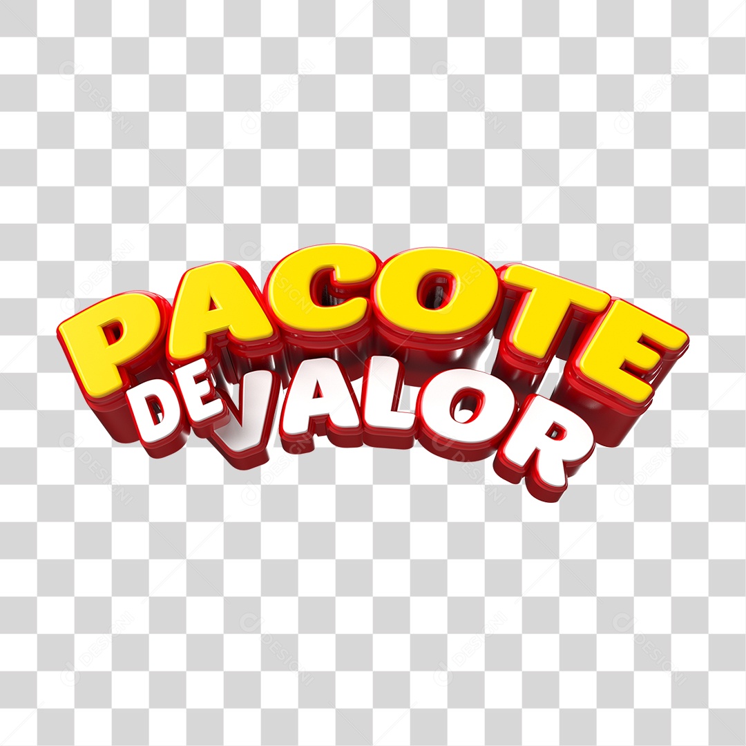 Texto 3D Pacote de Valor PNG Transparente