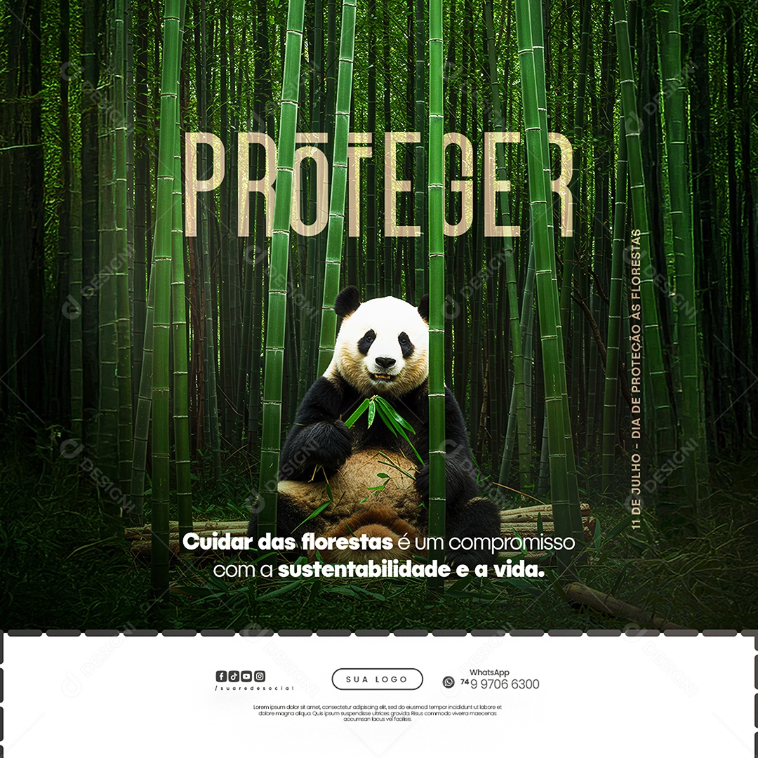 Dia da Proteção às Florestas Social Media PSD Editável