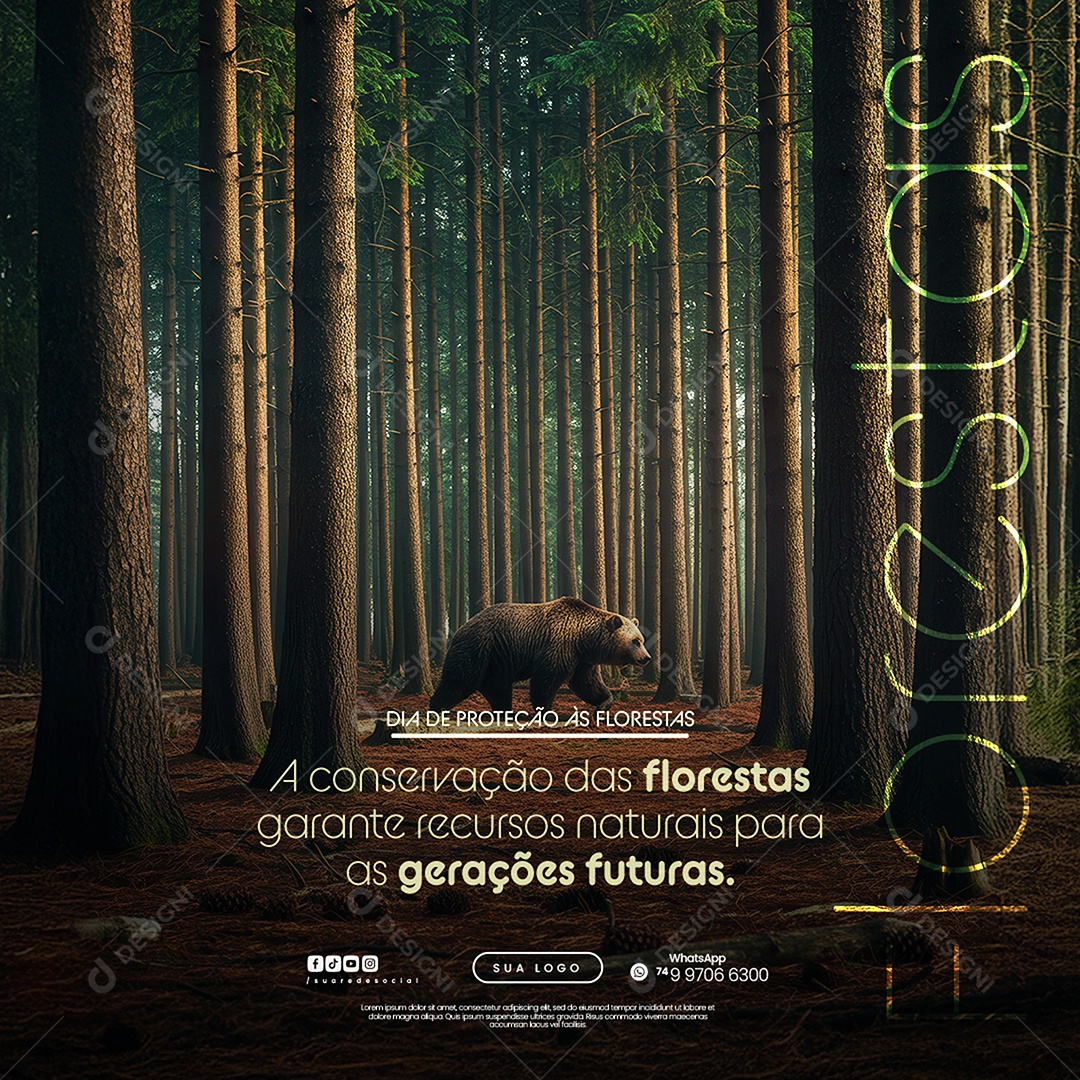 Dia da Proteção às Florestas Social Media PSD Editável